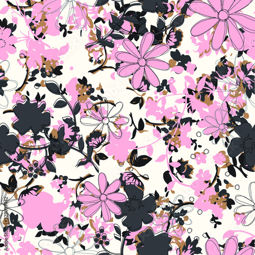 Vector illustration of a beautiful floral bouquet. Liberty style. fabric, covers, manufacturing, wallpapers, print, gift wrap.