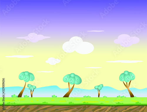 Seamless natural background for games. Vector illustration.