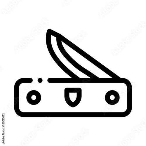 Pocket Knife Icon Vector. Outline Pocket Knife Sign. Isolated Contour Symbol Illustration