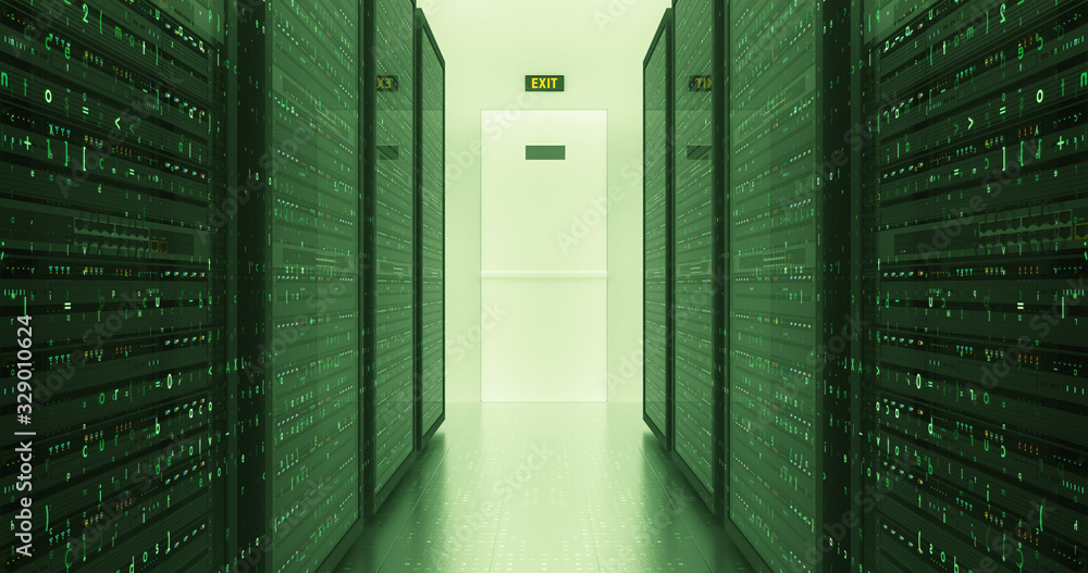 Server Racks In a Modern Data Center. Computer Racks All Around ...