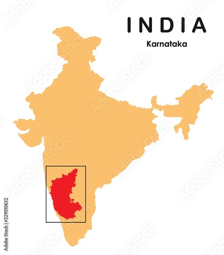Karnataka in India map