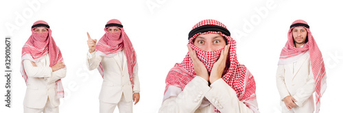 Arab man isolated on the white photo