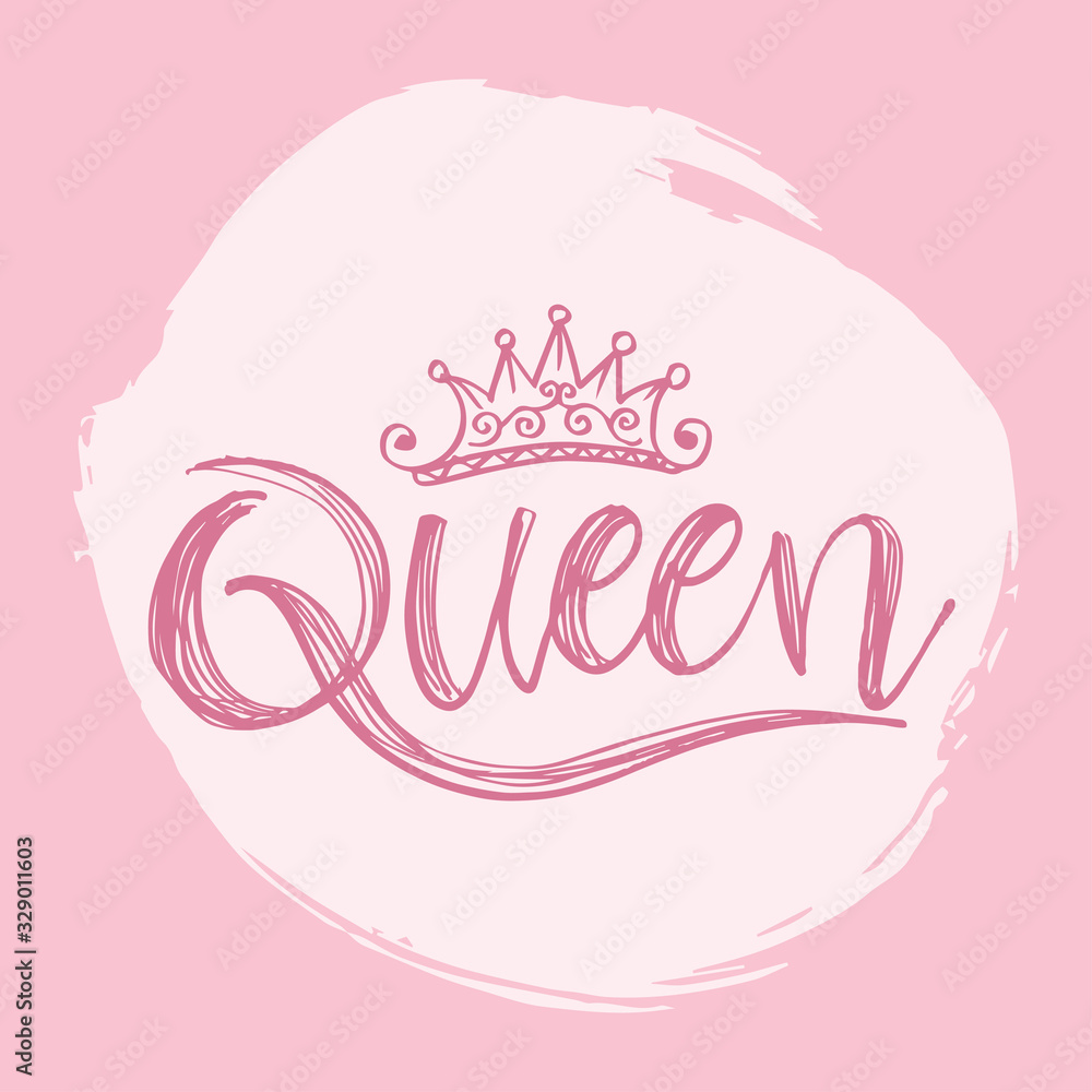Queen word with crown. 
