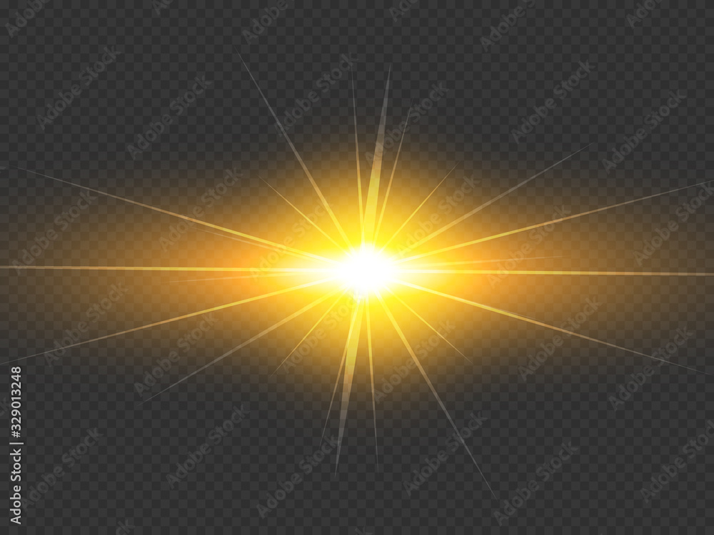 Glow isolated white transparent light effect set, lens flare, explosion, glitter, line, sun flash, spark and stars. Abstract special effect element design. Shine ray with lightning, sparkling round