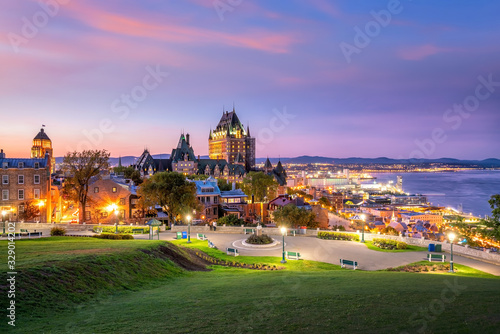 Panoramic view of Quebec City skyline in Canada photo