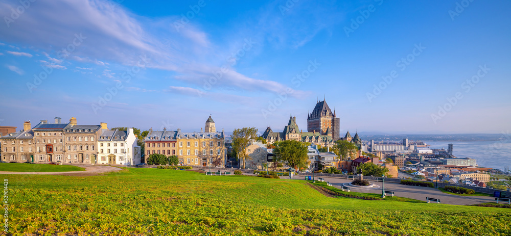 Panoramic view of Quebec City skyline in Canada