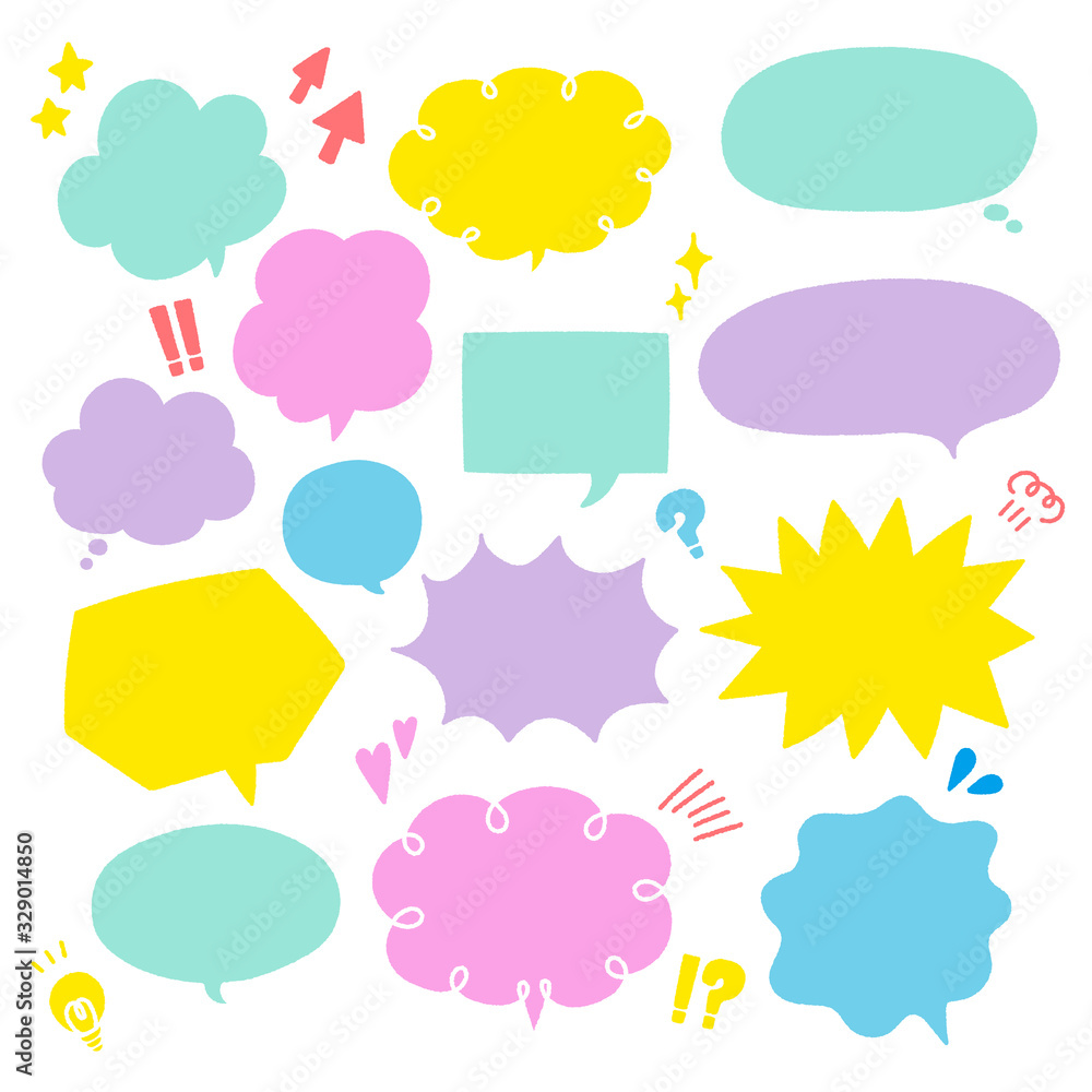 吹き出し素材セット Stock ベクター Adobe Stock 吹き出し素材セット Stock ベクター Adobe Stock