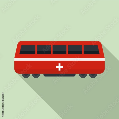 Swiss train icon. Flat illustration of swiss train vector icon for web design