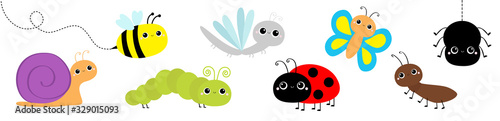 Fotografia Snail, beetle, ladybug ladybird, dragonfly, ant, butterfly, green caterpillar, spider, honey bee