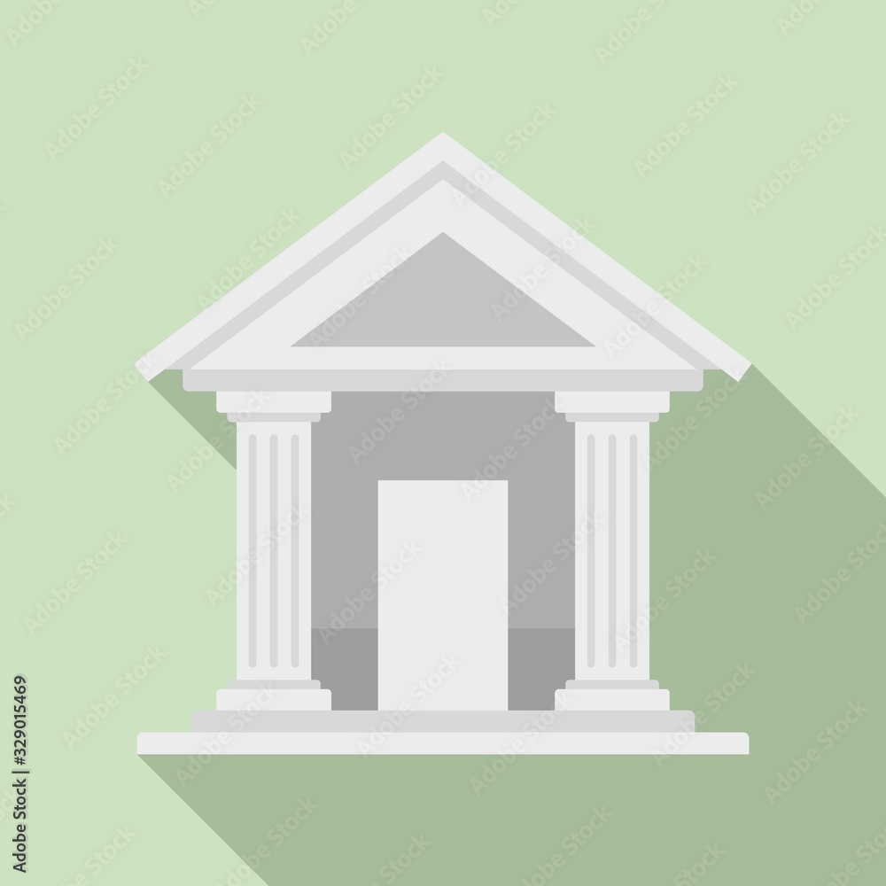 Swiss bank building icon. Flat illustration of swiss bank building vector icon for web design Swiss bank building icon. Flat illustration of swiss bank building vector icon for web design