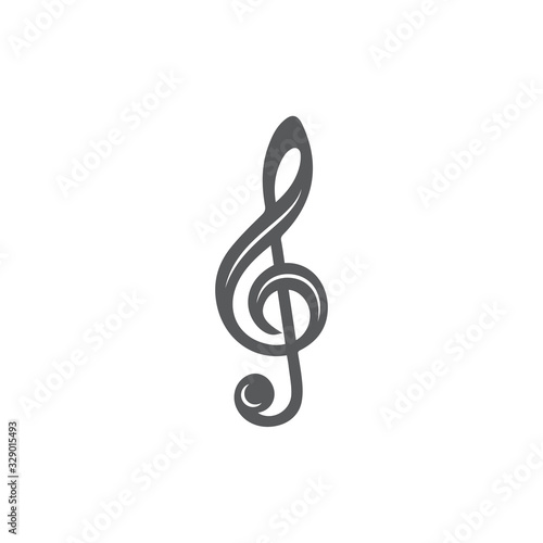 Music key icon on white background