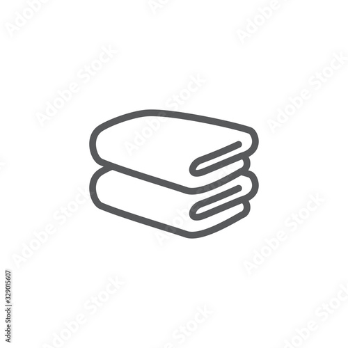 Towel line icon on white background