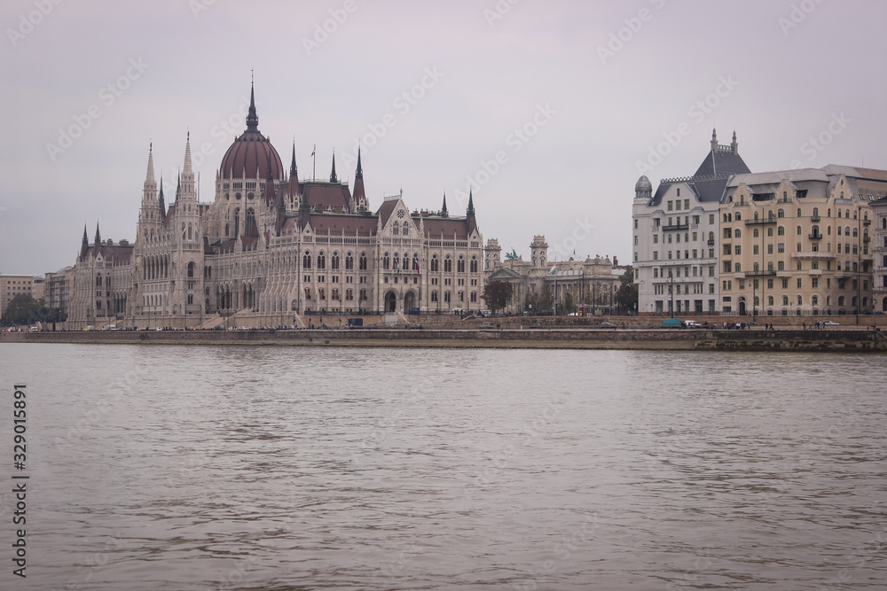 Budapest, Hungary - October 08, 2014: View of Budapest from the river Budapest, Hungary - October 08, 2014: View of Budapest from the river