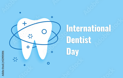 Vector illustration banner International Dentist Day 6 march