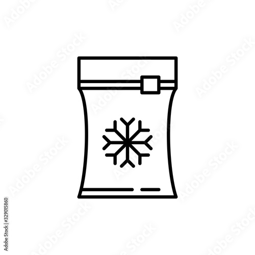 vector frozen food bag icon outline illustration