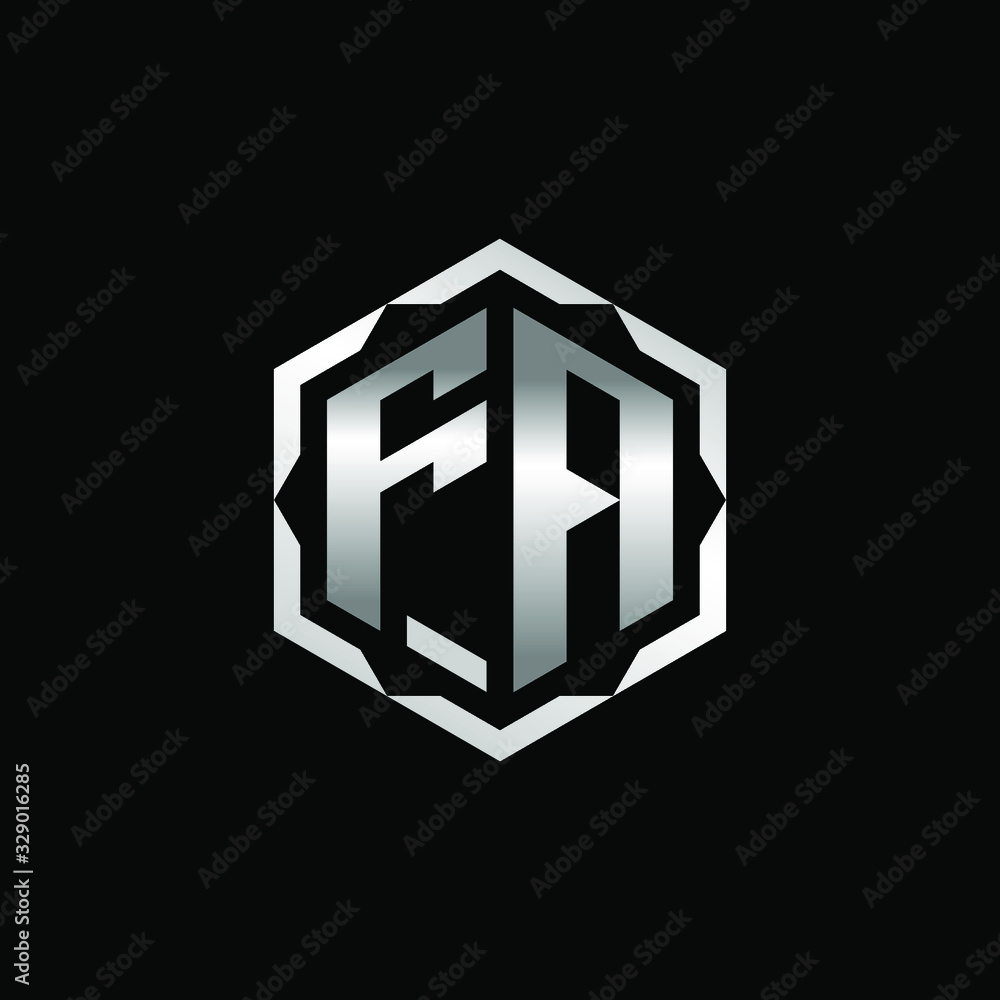 Initial Letters FA Hexagon Logo Design Initial Letters FA Hexagon Logo Design