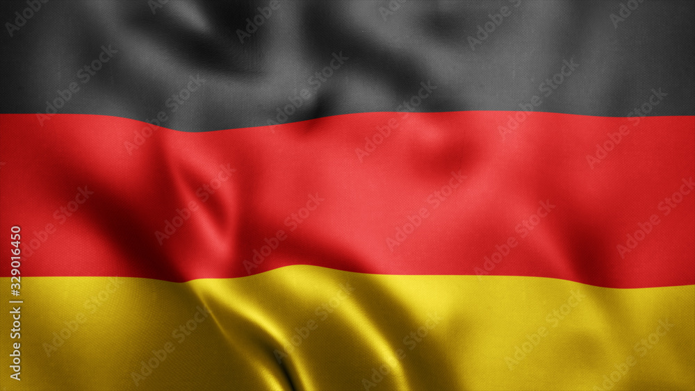 3d Rendered Realistic fabric Shiny Silky waving flag of Germany. 8K Illustration Flag Background Germany. National Flag 3d Rendered Realistic fabric Shiny Silky waving flag of Germany. 8K Illustration Flag Background Germany. National Flag