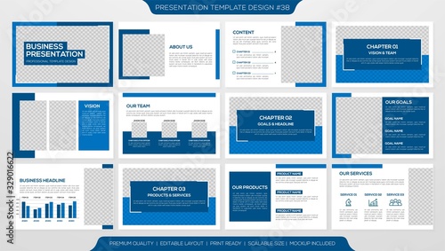 set of minimalist business presentation template with modern layout and simple style use for business profile and business annual report