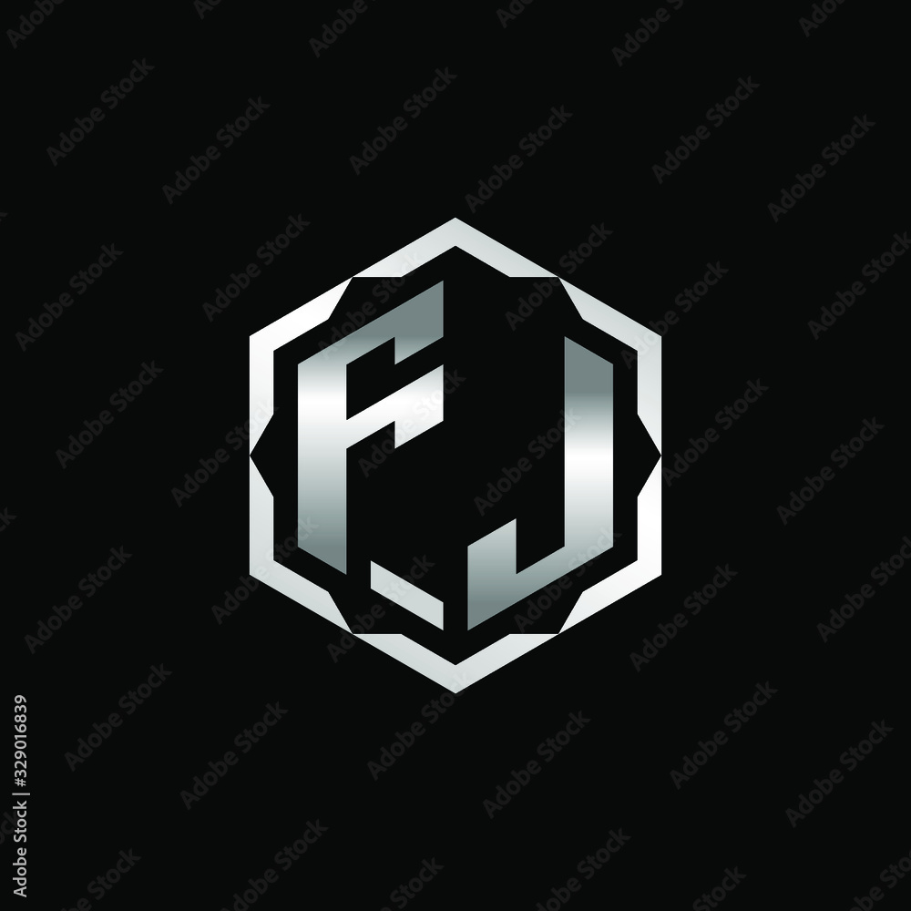 Initial Letters FJ Hexagon Logo Design Initial Letters FJ Hexagon Logo Design