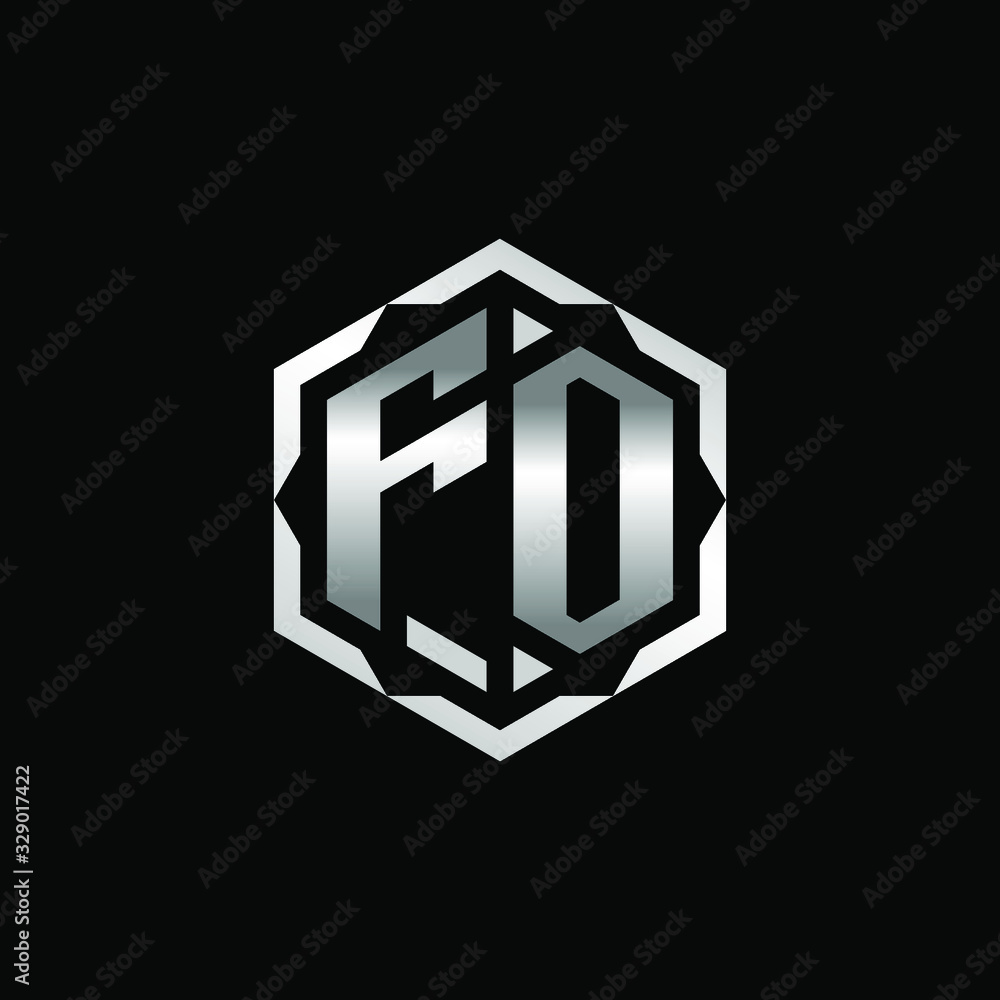 Initial Letters FO Hexagon Logo Design Initial Letters FO Hexagon Logo Design