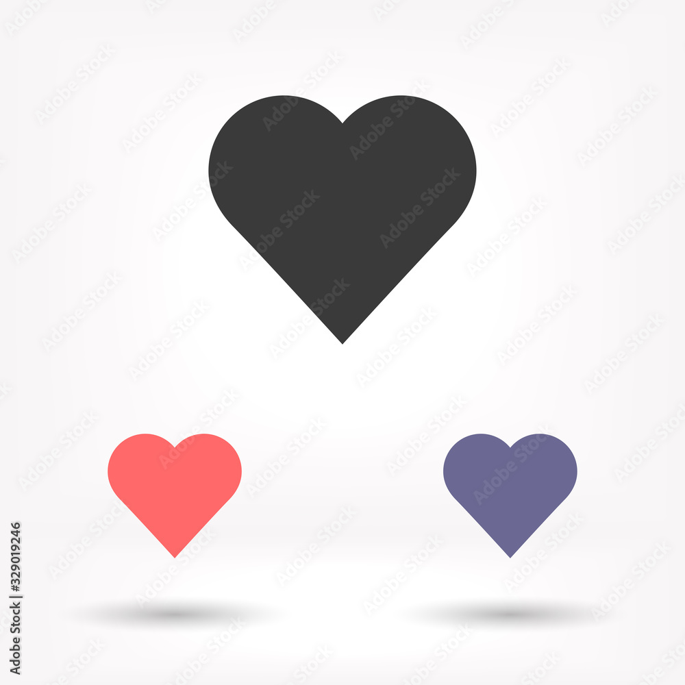 Heart vector icon , lorem ipsum Flat design