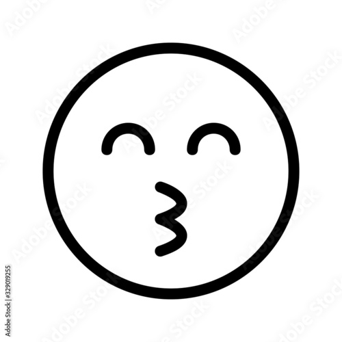 kiss expression icon with outline style. Suitable for website design, logo, app and ui.