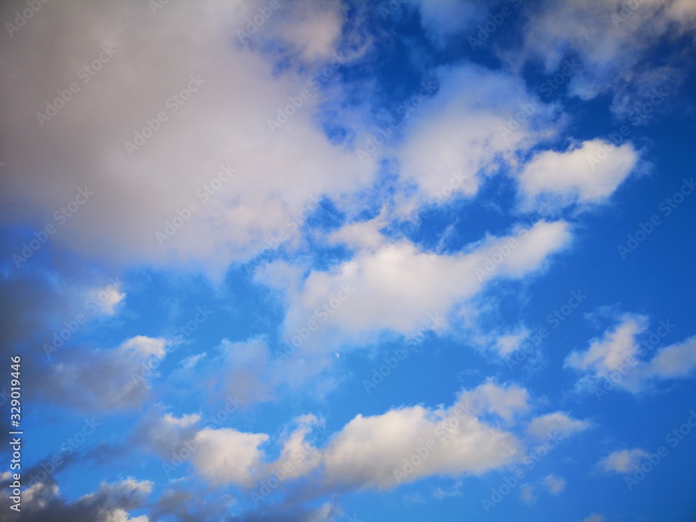 Beautiful clouds on the blue sky