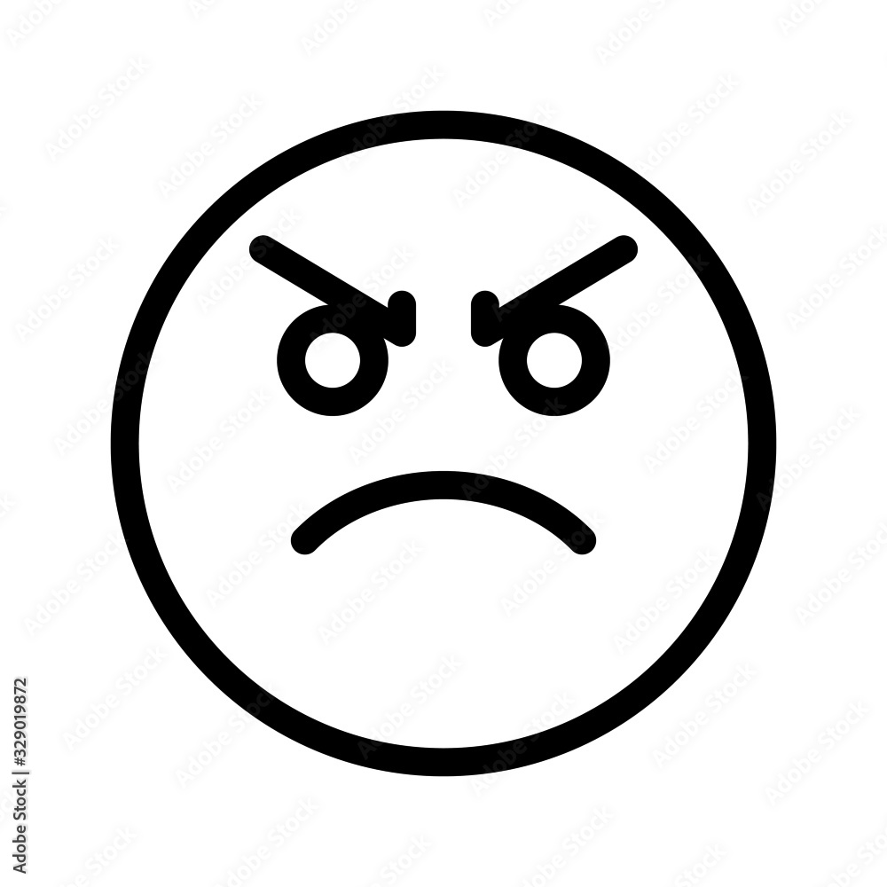 angry icon icon with a outline style. Suitable for website design, logos, applications and UI. angry icon icon with a outline style. Suitable for website design, logos, applications and UI.