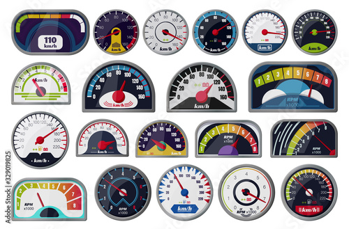 Speedometer vector cartoon set icon. Vector illustration speed of car on white background . Cartoon set icon speedometer.