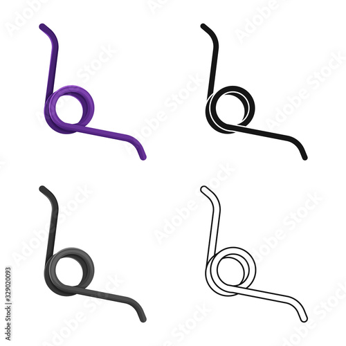 Isolated object of coil and steel sign. Web element of coil and shape stock vector illustration.