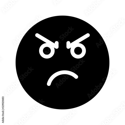 disturbed expression icon with glyph style. Suitable for website design, logo, app and ui.