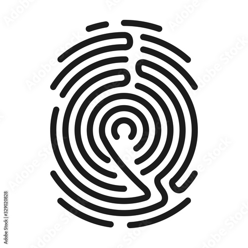 Fingerprint vector icon.Black vector icon isolated on white background fingerprint .