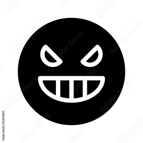 vicious expression icon with glyph style. Suitable for website design, logo, app and ui.