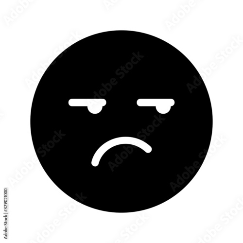 disturbed expression icon with glyph style. Suitable for website design, logo, app and ui.