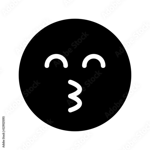 kiss expression icon with glyph style. Suitable for website design, logo, app and ui.