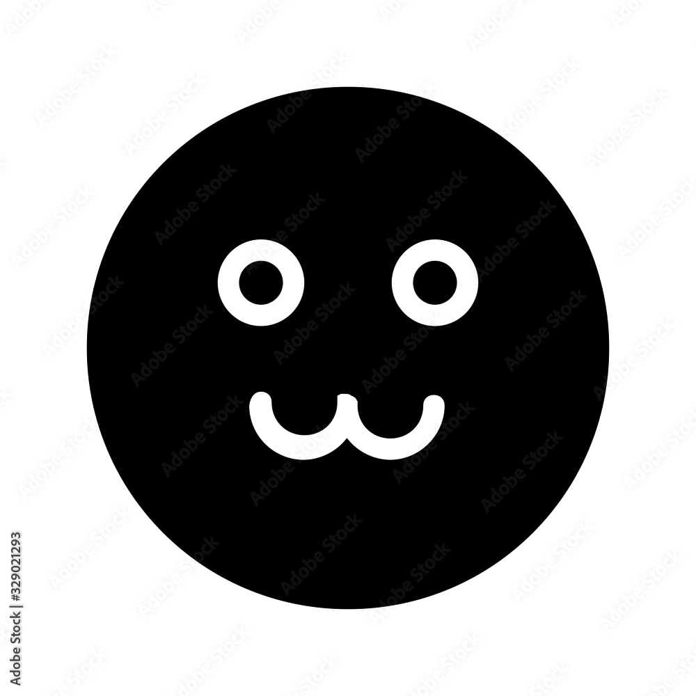 Fototapeta premium cute expression icon with glyph style. Suitable for website design, logo, app and ui.