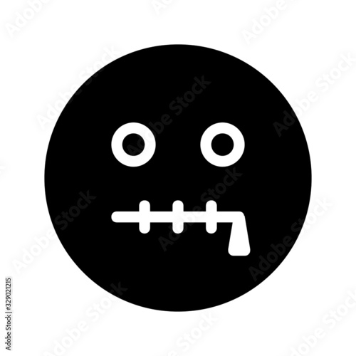 silent expression icon with glyph style. Suitable for website design, logo, app and ui.