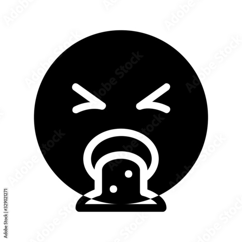 puke expression icon with glyph style. Suitable for website design, logo, app and ui.