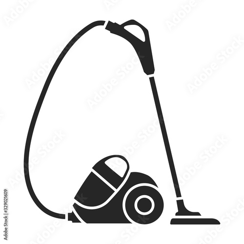 Vacuum cleaner vector icon.Black vector icon isolated on white background vacuum cleaner .