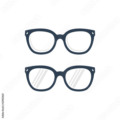 Glasses icon vector, eyeglasses symbol. Accessory pictogram, flat vector sign isolated on white background. Simple vector illustration for graphic and web design