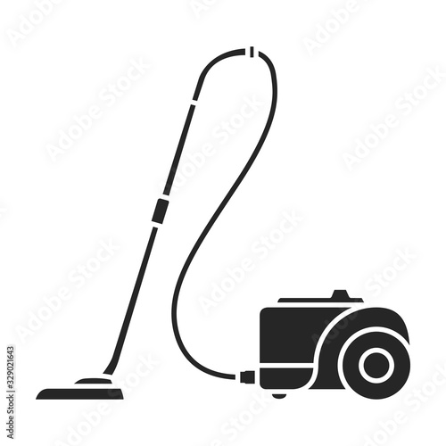Vacuum cleaner vector icon.Black vector icon isolated on white background vacuum cleaner .