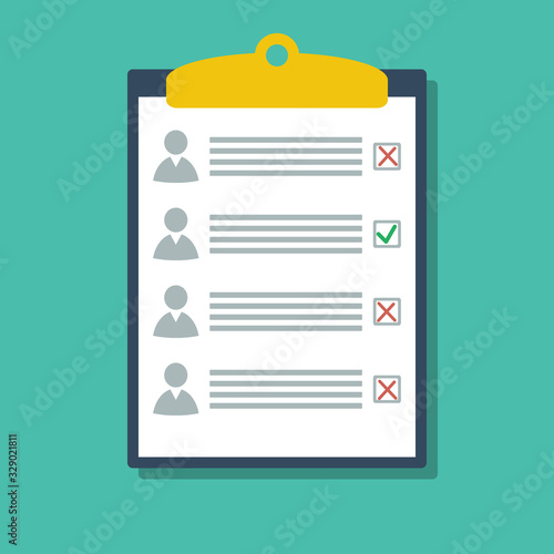 election voting ballot with check mark place
