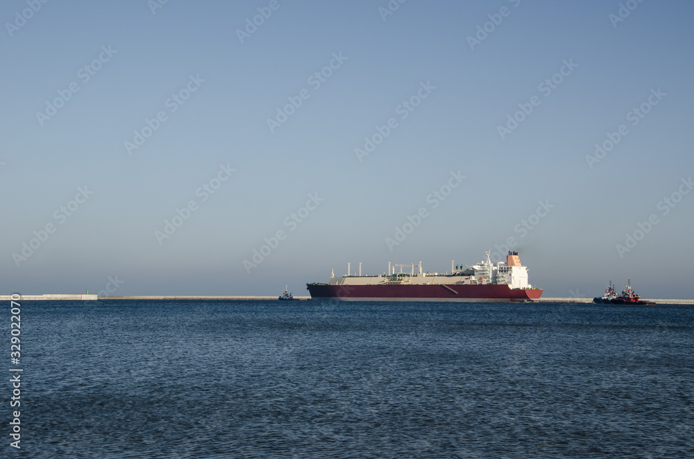 LNG TANKER - A giant ship with a natural gas load LNG TANKER - A giant ship with a natural gas load