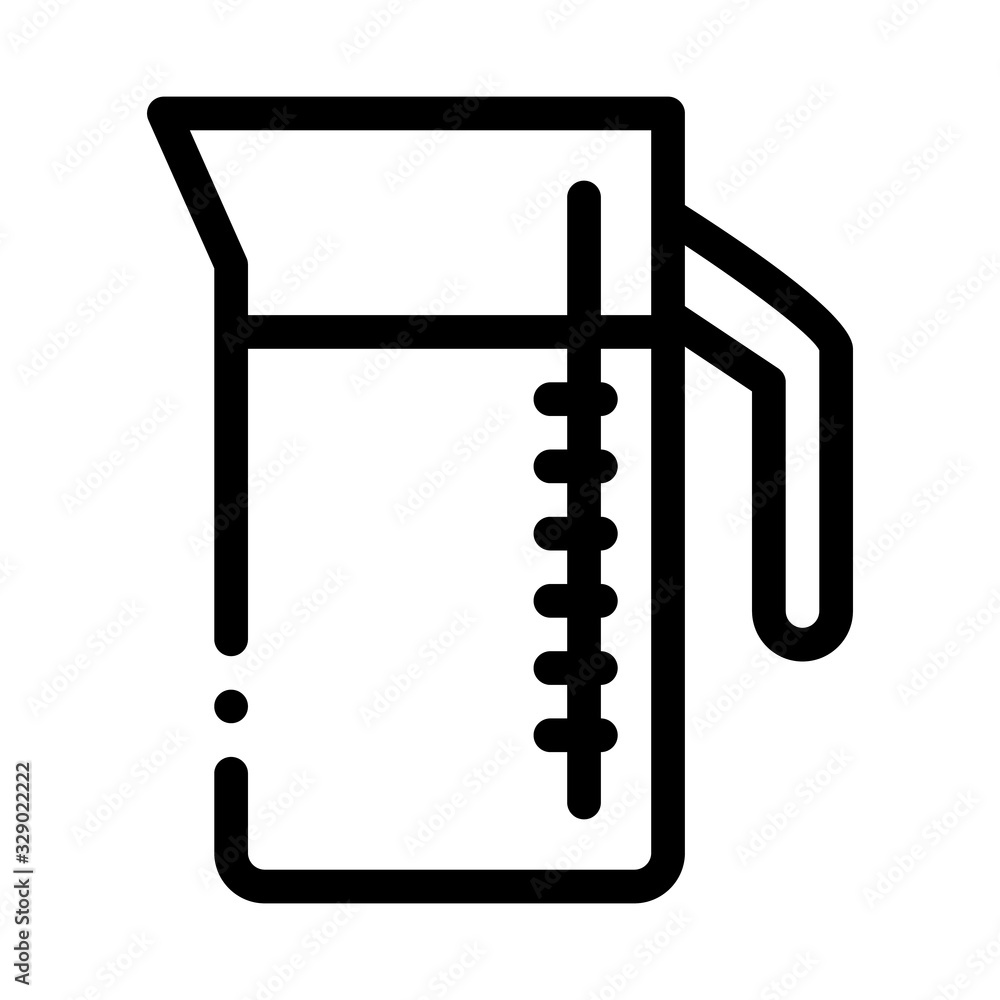 Measuring Cup Icon Vector. Outline Measuring Cup Sign. Isolated Contour Symbol Illustration Measuring Cup Icon Vector. Outline Measuring Cup Sign. Isolated Contour Symbol Illustration