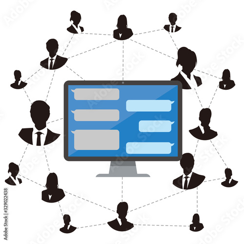 Chat comunication vector illustration pc