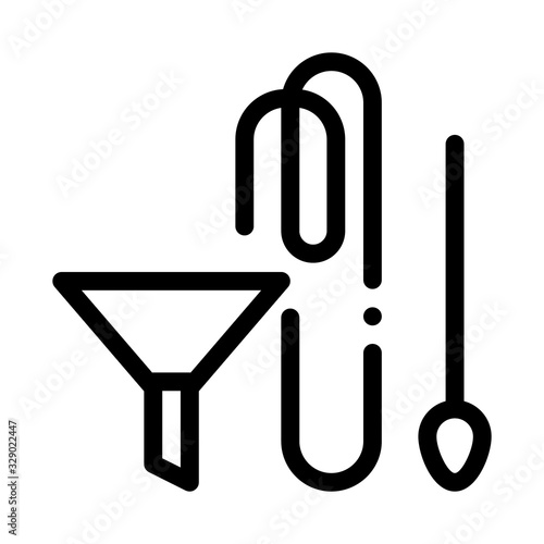 Funnel And Tube Icon Vector. Outline Funnel And Tube Sign. Isolated Contour Symbol Illustration