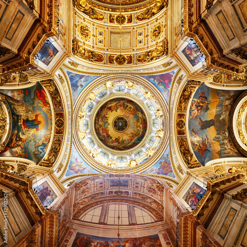Saint Petersburg  Russia - August 5  2018  Detail of interior of Saint Isaac s Cathedral or Isaakievskiy Sobor