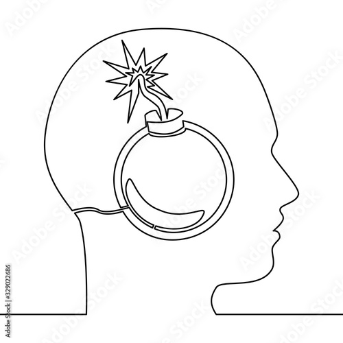 Continuous line stressful situations concept