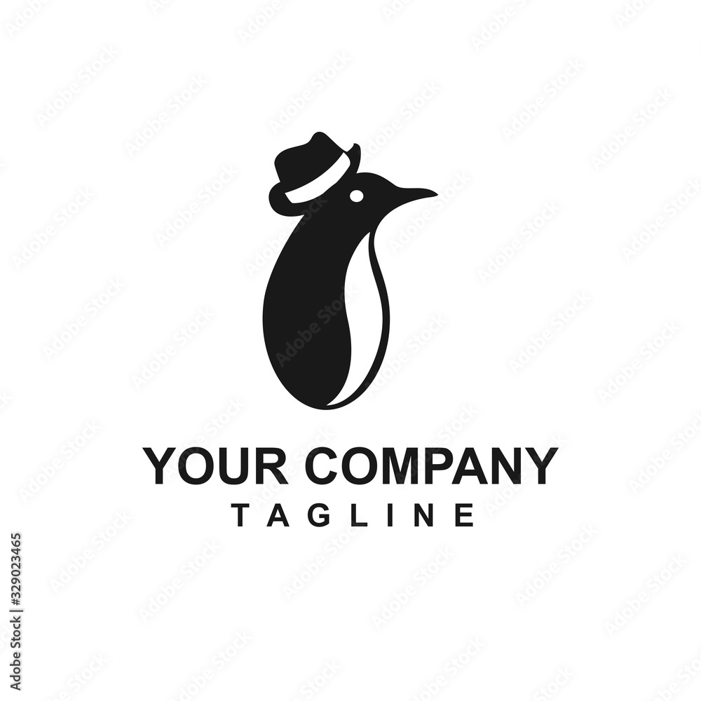 simple Hat penguin logo and vector icon simple Hat penguin logo and vector icon