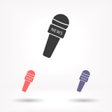 Microphone vector icon , lorem ipsum Flat design